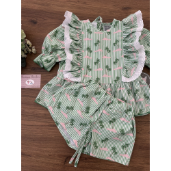 CAMISA NIÑA MÁS SHORT PALMERAS , MON PETIT