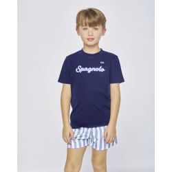 BERMUDA RAYAS MÁS CAMISETA SPAGNOLO BANDERITA , SPAGNOLO