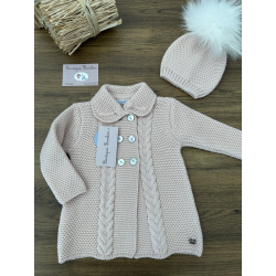 ABRIGO PUNTO MÁS GORRO POMPON , JULIANA