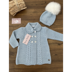 ABRIGO PUNTO MÁS GORRO POMPON , JULIANA