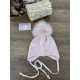 GORRO OREJERO POMPON ROSA EMPOLVADO , PANGASA