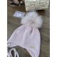 GORRO OREJERO POMPON ROSA EMPOLVADO , PANGASA