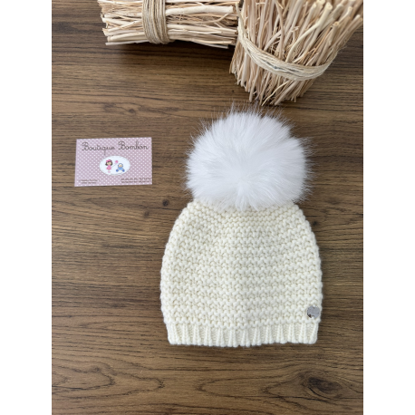 GORRO C/POMPON PELO "ESENCIAL" , PAZ RODRIGUEZ
