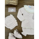 CONJUNTO BRAGA 4PIEZAS CUELLO BOLILLO , CAPOTA Y PATUCOS "QUARZ CHARME", MAC ILUSIÓN