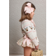 BRAGA VOLANTES FLORES MÁS BLUSA VICHY Y CHAQUETA 3/4 RAYAS , LA MARTINICA