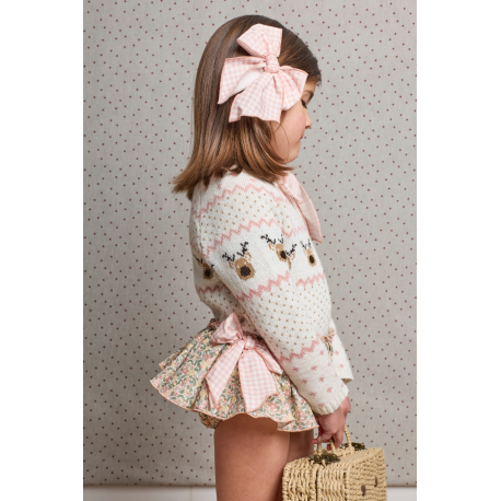 BRAGA VOLANTES FLORES MÁS BLUSA VICHY Y CHAQUETA 3/4 RAYAS , LA MARTINICA