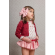 BRAGA VOLANTES MÁS BLUSA FLORES Y CHAQUETA 3/4 BODOQUES GRANATE , LA MARTINICA