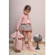 BRAGA VOLANTES MÁS BLUSA Y CHAQUETA 3/4 ROSA LAZOS , LA MARTINICA
