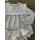 CAMISA NIÑA VICHY CAMEL MÁS BRAGUITA ERIZOS , PIO PIO