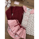 BRAGA VOLANTES MÁS BLUSA FLORES Y CHAQUETA 3/4 BODOQUES GRANATE , LA MARTINICA