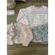 BRAGA VOLANTES MÁS BLUSA Y CHAQUETA 3/4 ROSA LAZOS , LA MARTINICA