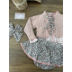 BRAGA VOLANTES MÁS BLUSA Y CHAQUETA 3/4 ROSA LAZOS , LA MARTINICA