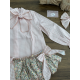 BRAGA VOLANTES FLORES MÁS BLUSA VICHY Y CHAQUETA 3/4 RAYAS , LA MARTINICA