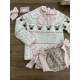 BRAGA VOLANTES FLORES MÁS BLUSA VICHY Y CHAQUETA 3/4 RAYAS , LA MARTINICA