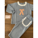SUDADERA NIÑA BB FELPA LAZO MÁS PANTALON LARGO FELPA BOLSILLOS , MON PETIT