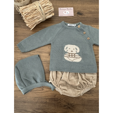 CONJUNTO BEBE NIÑO MÁS CAPOTA , BABIDU