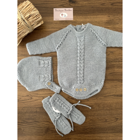 PELELE CORTO BEBE M/L PUNTO CAPOTA Y PATUCOS ALMA , BABIDU