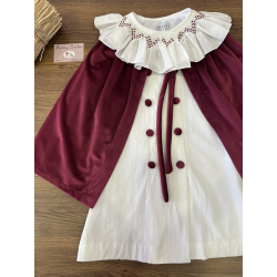 VESTIDO MÁS CAPA TERCIOPELO , COPO