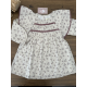 VESTIDO BEIGE CON VOLANTES T PUNTILLA EN ROSA , DADATI
