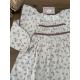 VESTIDO BEIGE CON VOLANTES T PUNTILLA EN ROSA , DADATI