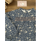 VESTIDO BB AZUL DE FLORES CON BRAGUITA Y SMOCK , DADATI