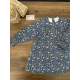 VESTIDO AZUL DE FLORES Y SMOCK EN LOS PUÑOS , DADATI