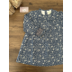 VESTIDO AZUL DE FLORES Y SMOCK EN LOS PUÑOS , DADATI