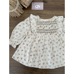 VESTIDO BB SMOCK ROSA Y VERDE , DADATI