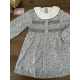VESTIDO FLORAL AZUL CON NIDO DE ABEJA , DADATI