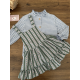 CAMISA NIÑA ABIERTA VICHY CELESTE MÁS RANITA RAYAS VERDE/CELESTE , MON PETIT