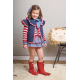 BRAGA VOLANTES NIDO MÁS BLUSA VAQUERA Y CHAQUETA 3/4 RAYAS ROJAS-CRUDA , LA MARTINICA