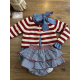 BRAGA VOLANTES NIDO MÁS BLUSA VAQUERA Y CHAQUETA 3/4 RAYAS ROJAS-CRUDA , LA MARTINICA
