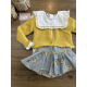 BRAGA VOLANTES PATITOS MÁS BLUSA Y CHAQUETA 3/4 AMARILLA , LA MARTINICA