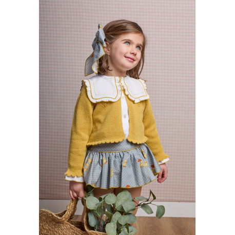 BRAGA VOLANTES PATITOS MÁS BLUSA Y CHAQUETA 3/4 AMARILLA , LA MARTINICA