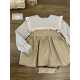CAMISA NIÑA VICHY CAMEL MÁS RANITA CAMEL , PIO PIO