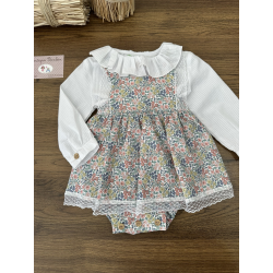 CAMISA RAYAS BLANCA MÁS RANITA LIBERTY ROSA , PIO PIO